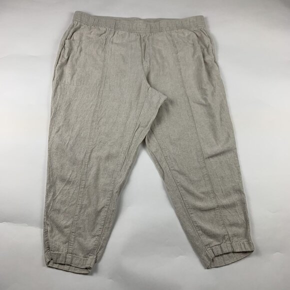 Old Navy Flax Linen Blend High Rise Slim Leg Ankle Pant 2X - Picture 1 of 7
